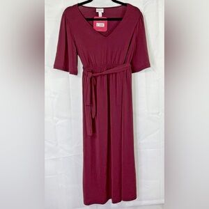 Isabel Maternity by Ingrid & Isabel Burgundy Midi Wrap Dress